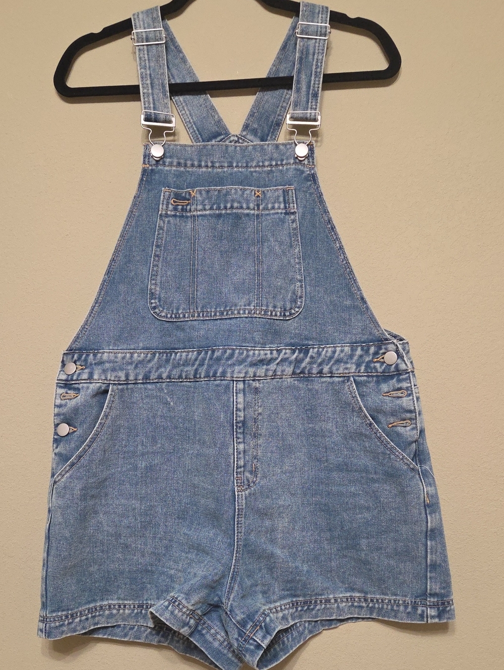 Dazy Light Wash Denim Short Overalls